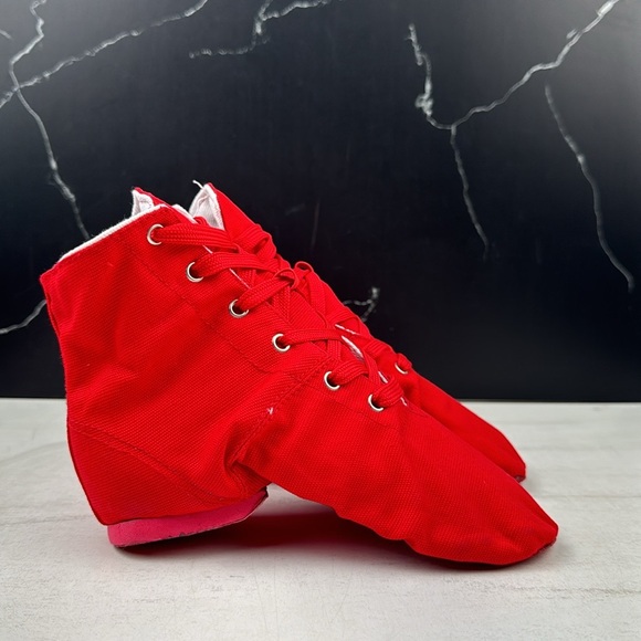 Unbranded Women’s Lace Up High Top Dance Shoe Red sz 8.5 - Picture 5 of 9